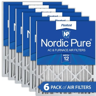 Nordic Pure 18x24x4 (3 5/8) Pleated MERV 12 Air Filters 6 Pack - Image 1 of 4