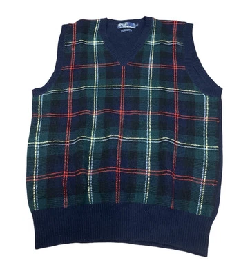 Vintage Polo Ralph Lauren Men’s Plaid Cashmere Sweater Vest Size 42 - Image 1 of 4