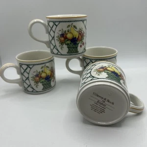 Villeroy & Boch Basket Coffee Tea Cup Set 4 Porcelain Fruit Germany - Bild 1 von 17