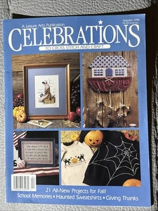 Leisure Arts Celebrations To Cross Stitch and Craft Pattern Book Autumn 1990 - Picture 1 of 1