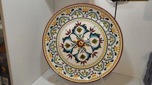 Bobby Flay Sevilla 16" round Chop Plate or Platter Red Rim - Picture 1 of 12