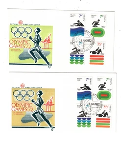 Australia 1972 Olympics on UNADDRESSED WCS FDCs (2 items) - Foto 1 di 1