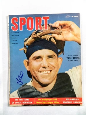 Yogi Berra Signed Autographed Magazine Sport 1955 October Yankees JSA CB19867 Foto 1 de 4