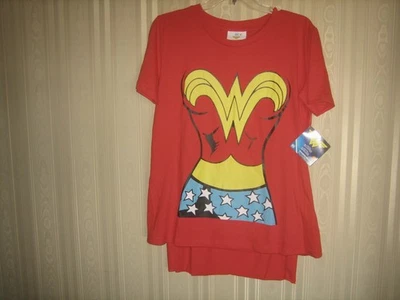New w/ Tags Wonder Woman Costume Shirt Detachable Red Cape DC Comics Size XL - Image 1 of 4