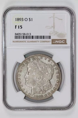 1893-O MORGAN DOLLAR NGC F15 - Image 1 of 2