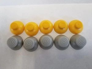 10 Joystick Analog Stick Caps Covers 5 Left Grey And 5 Right Yellow - Picture 1 of 3