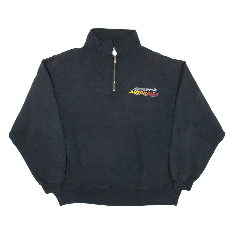 Moletom masculino JERZEES Autorama preto 1/4 zíper EUA L - Imagem 1 de 4