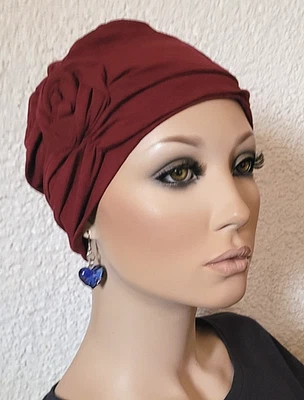 Eleganca Damen Mütze Chemo Kopfbedeckung Turban weich bequem Chemomütze Ruby NEU - Bild 1 von 4