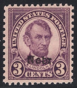 #672 Sehr schön-sehr schön-MNH OG-3c LINCOLN-NEBRASKA AUFDRUCK-TOLL AUSSEHENDE BRIEFMARKE (REM #672-2) - Bild 1 von 2