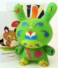 DUNNY 3" SERIES 5 SNEAKY RACCOON GREEN 1/25 KIDROBOT 2008 TOY URBAN VINYL