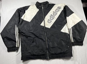 Chaqueta trébol vintage Adidas para hombre negra acolchada cremallera completa talla XL LEER DESCRIPCIÓN - Imagen 1 de 16