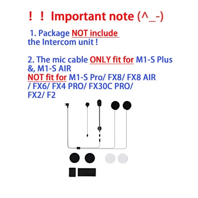 Boom+Soft Cable Micphone Speaker Headset For M1S Plus Motorcycle Helmet Intercom - Image 1 of 2