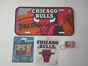 Wincraft Chicago Bulls 1999 Lic.Plate,Window Hanger,Magnet,Keyring NBA Set Of 4 - Picture 1 of 5