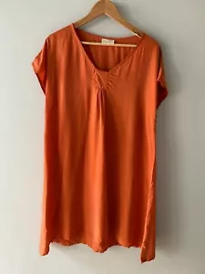 Toast 100% Cupro Orange Summer Dress UK 12 Holiday Beach (35) - Picture 1 of 11