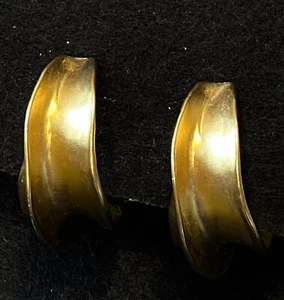 Vintage Kenneth Jay Lane Gold Hoop Earrings - Picture 1 of 8