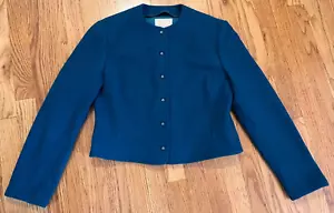 Pendleton Women's Teal Blue/Green Virgin Wool Cropped Blazer 1950s True Vintage - Picture 1 of 16
