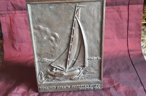 BRONZE HOLLÄNDISCHE PLAKETTE "Holland Greets Geodfrey Shipp" datiert 1955 - Bild 1 von 7
