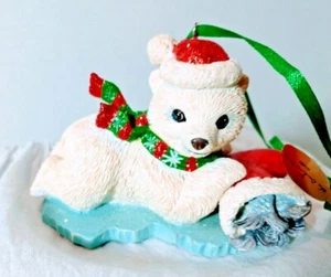 VINTAGE DANBURY MINT "POLAR BEAR" BABY ANIMAL ORNAMENT COLLECTION  3.5" WIDE - Picture 1 of 6
