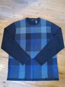 Vintage Grandpacore Axcess Men's Lg. Sweater Shades of Black, Blue, & Grays - Picture 1 of 7