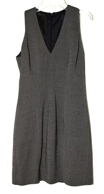 Vestido Donna Karen Negro Gris Espiga Cuello en V Sin Mangas Talla 4 Foto 1 de 4