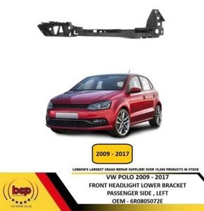 VW POLO 2009 - 2017 FRONT BUMPER HEADLIGHT LOWER BRACKET DRIVER SIDE RIGHT - Picture 1 of 10