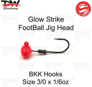 S Tackle Glow Strike Football Jig Head | Glow in the Dark Jigheads - Picture 1 of 7