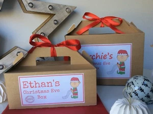 Personalised Christmas Eve Gift Box / Xmas Elf Favour Present - Picture 1 of 10
