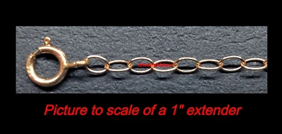 Cable 14k 2mm Oro Rosa Sólido 5mm Cierre de Anillo de Resorte 3" Extensor de Cadena Seguridad EE. UU. Foto 1 de 4