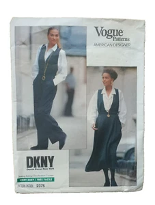 Vogue 2375 DKNY jumper and jumpsuit sewing pattern size 6 8 10 vintage 1989 - Picture 1 of 5