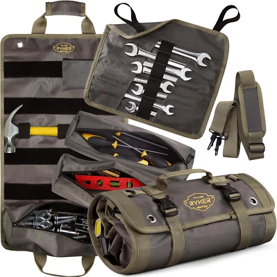 PRO Official Tool Roll Organizer – Motorcycle Tool Roll Bag W/4 Detachable Tool