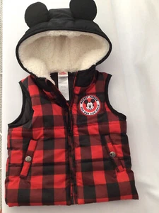 Disney Mickey Mouse karierte Steppweste. Größe 2T - Bild 1 von 3