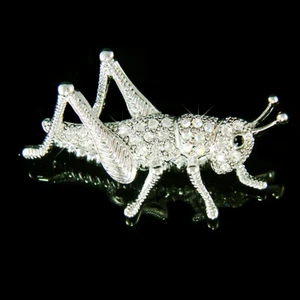 Cavalletta ~ Insetto Cricket Katydids Bug Fatto Con Cristallo Swarovski Spilla - Foto 1 di 1