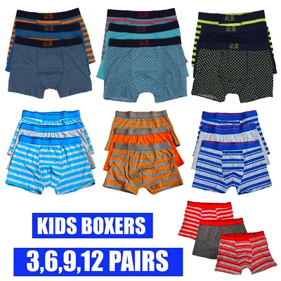 Boys Kids Boxer Shorts Trunks Fit Designed Cotton Rich Underwear 3 to 12 Packs - Image 1 of 4