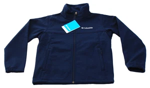 Columbia Youth Boy's S Size 8 Dark Blue Full Zip Soft Shell Jacket Bowen Lake - Picture 1 of 2
