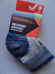NEW Merrell Merino Wool Zoned Hiking Quarter Crew Socks Men's M/L ( Size 9½-12) - Picture 1 of 12