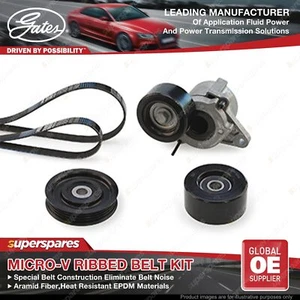 Gates Micro-V Ribbed Belt Kit for Nissan Navara D40 2.5L YD25DDTi 2010-2015 - Picture 1 of 2