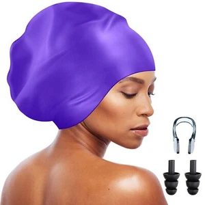 Extra Large Swim Cap for Braids and Dreadlocks Waterproof Silicone Swimming C... - Picture 1 of 6