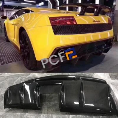 Labio difusor trasero de fibra de carbono real para Lamborghini Gallardo LP550 LP560 LP570 Foto 1 de 4