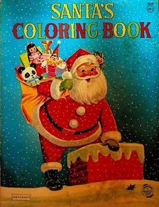 Santa's Coloring Book Saalfield Santa Claus #9638 Artcraft - Picture 1 of 3