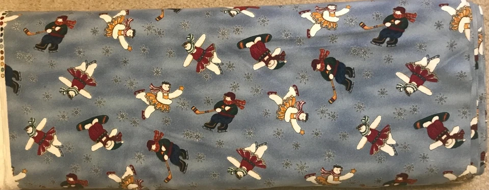 Celebrate the Season winter flannel w/ ice skaters by Deb Strain by Moda ~3.5 y - Image 1 of 2