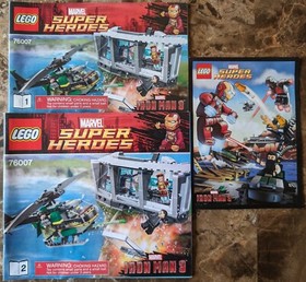 LEGO Marvel 76007 Iron Man Malibu Mansion Attack Instructions + Comic Book