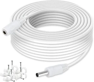 Dc Power Extension Cable 33ft 1.35mm X 3.5mm Compatible With 5v Dc Adapter Cord  - Picture 1 of 8