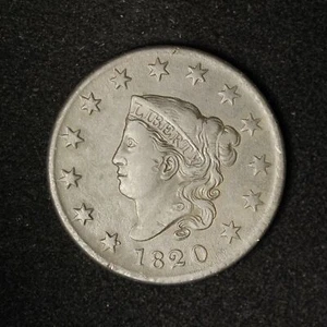 1820 1c Coronet Head Large Cent - Free Shipping USA - Picture 1 of 3