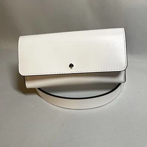 Nuovo marsupio KATE SPADE bianco vera pelle cintura marsupio tracolla L/XL - Foto 1 di 13
