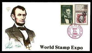 2410 25c Stamp (1989) THE WORLD STAMP EXPO '89 FDC HD/HP BY JULIAN M. PUGH - Picture 1 of 1