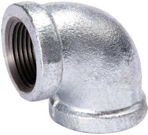(10 Pack) 1" NPT Female 90 Elbow Galvanized Malleable Iron 150 Pipe Fitting - Picture 1 of 2