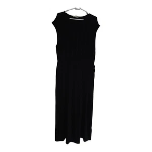 Damen Cap ärmellos einfarbig schwarz Kleid Boden Größe 14 Viskose Gummibund - Bild 1 von 9