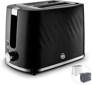 Swan ST14071BLK Windsor 2-Scheiben-Toaster mit 7 Bräunungsstufen, Auftauen/Aufwärmen - Bild 1 von 3