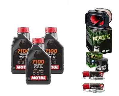 MOTUL HIFLO CHAMPION KIT/TAGLIANDO MOTUL 7100 10W40 FILTRO OLIO ARIA CANDELE YAMAHA MT-07 2014 2019