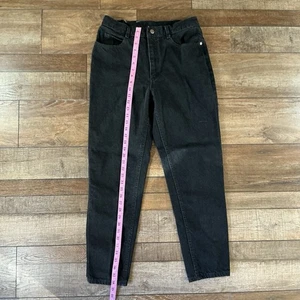 Vintage Lee Jeans Damen Größe 16 hoher Bund schwarz Denim hergestellt in den USA spitz zulaufendes Bein #2022 - Bild 1 von 9
